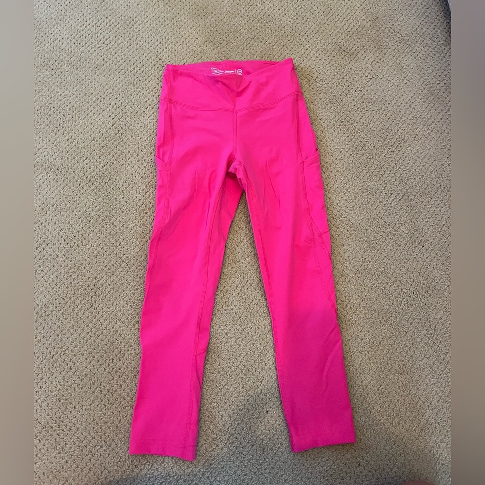 Outdoor Voices bring pink 3/4 running leggings